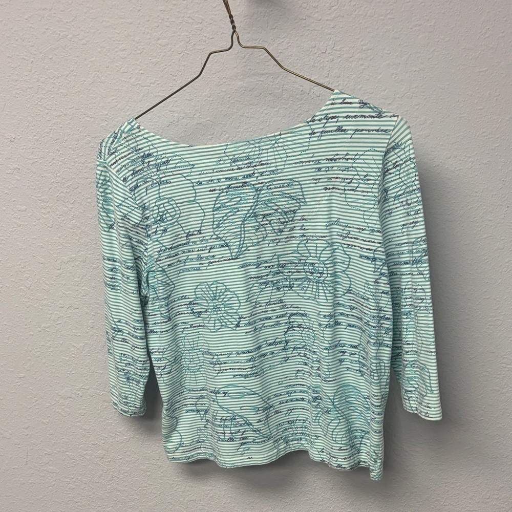Lark Lane W’s Petite Floral Striped Long Sleeve Top - Picture 5 of 7